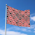 Playing Card Suits Plaid Pattern Print Polyester Flag