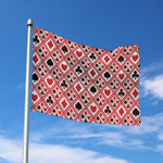 Playing Card Suits Plaid Pattern Print Polyester Flag