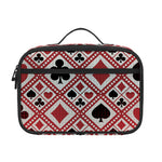 Playing Card Suits Plaid Pattern Print Portable Lunch Bag