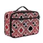 Playing Card Suits Plaid Pattern Print Portable Lunch Bag