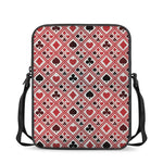 Playing Card Suits Plaid Pattern Print Rectangular Crossbody Bag