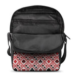 Playing Card Suits Plaid Pattern Print Rectangular Crossbody Bag