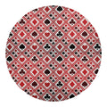 Playing Card Suits Plaid Pattern Print Round Blanket