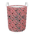Playing Card Suits Plaid Pattern Print Round Laundry Basket