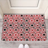 Playing Card Suits Plaid Pattern Print Rubber Doormat