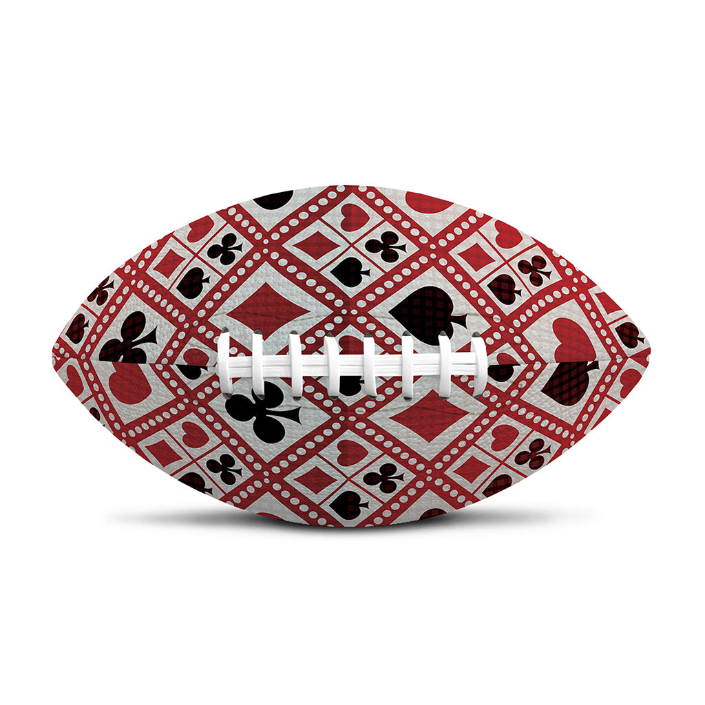 Playing Card Suits Plaid Pattern Print Rugby Ball