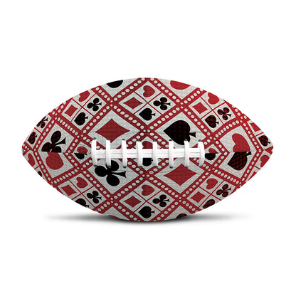Playing Card Suits Plaid Pattern Print Rugby Ball