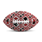 Playing Card Suits Plaid Pattern Print Rugby Ball