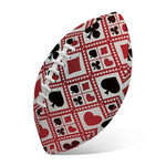 Playing Card Suits Plaid Pattern Print Rugby Ball