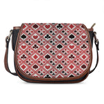 Playing Card Suits Plaid Pattern Print Saddle Bag