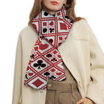 Playing Card Suits Plaid Pattern Print Scarf