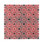Playing Card Suits Plaid Pattern Print Silk Bandana