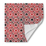 Playing Card Suits Plaid Pattern Print Silk Bandana