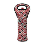 Playing Card Suits Plaid Pattern Print Single Neoprene Wine Tote