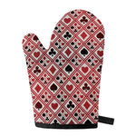 Playing Card Suits Plaid Pattern Print Single Oven Mitt