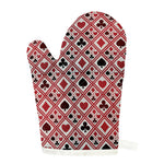Playing Card Suits Plaid Pattern Print Single Oven Mitt