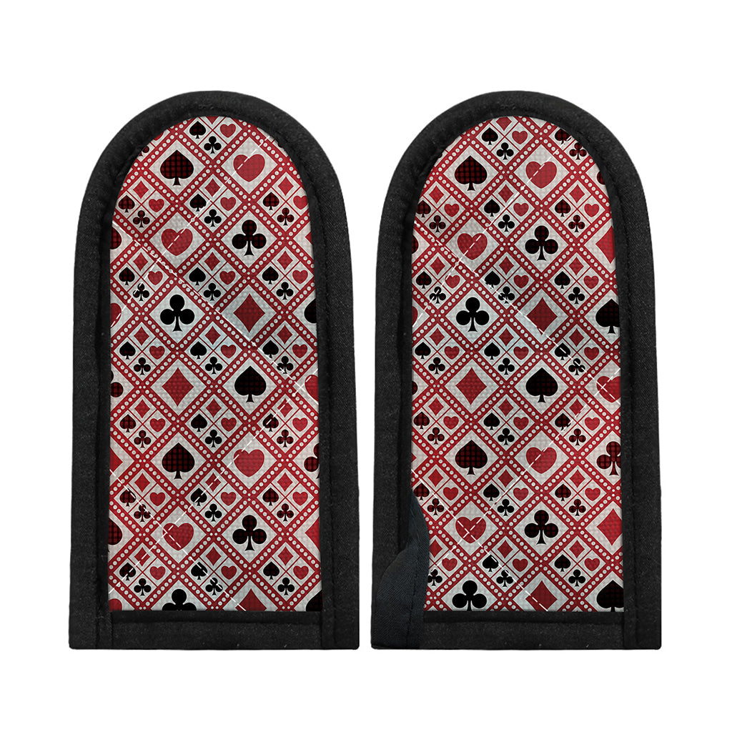 Playing Card Suits Plaid Pattern Print Skillet Handle Cover