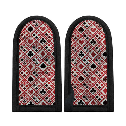 Playing Card Suits Plaid Pattern Print Skillet Handle Cover