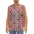 Playing Card Suits Plaid Pattern Print Sleeveless Baseball Jersey
