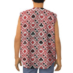 Playing Card Suits Plaid Pattern Print Sleeveless Baseball Jersey