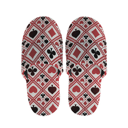 Playing Card Suits Plaid Pattern Print Slippers
