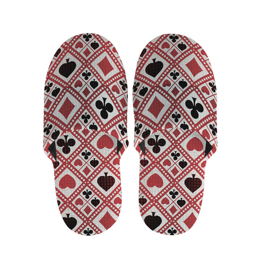 Playing Card Suits Plaid Pattern Print Slippers