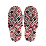 Playing Card Suits Plaid Pattern Print Slippers