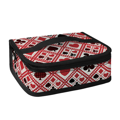 Playing Card Suits Plaid Pattern Print Small Lunch Bag