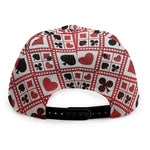 Playing Card Suits Plaid Pattern Print Snapback Cap