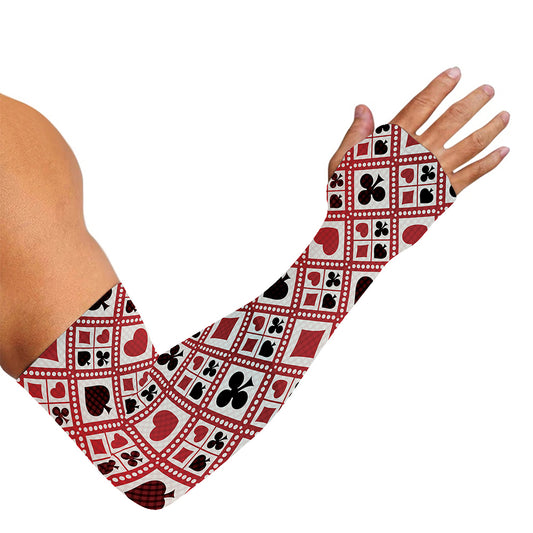Playing Card Suits Plaid Pattern Print Sun Protection Arm Sleeves