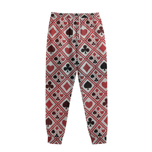 Playing Card Suits Plaid Pattern Print Sweatpants