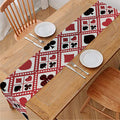 Playing Card Suits Plaid Pattern Print Table Runner