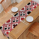 Playing Card Suits Plaid Pattern Print Table Runner