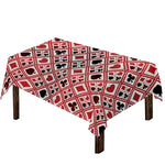 Playing Card Suits Plaid Pattern Print Tablecloth
