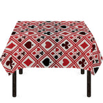 Playing Card Suits Plaid Pattern Print Tablecloth