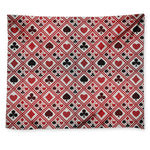 Playing Card Suits Plaid Pattern Print Tapestry