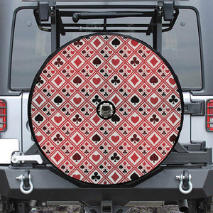 Playing Card Suits Plaid Pattern Print Tire Cover With Camera Hole