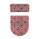 Playing Card Suits Plaid Pattern Print Toilet Lid And Tank Cover Set