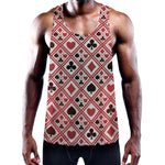 Playing Card Suits Plaid Pattern Print Training Tank Top