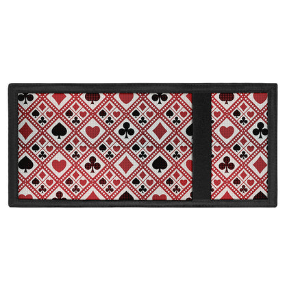 Playing Card Suits Plaid Pattern Print Trifold Wallet