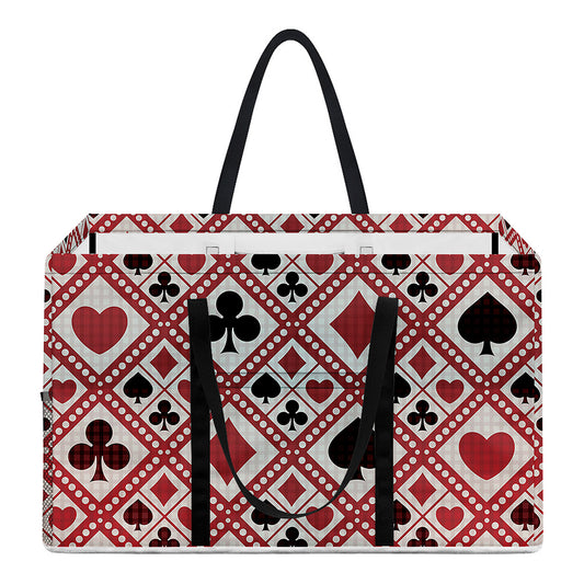 Playing Card Suits Plaid Pattern Print Utility Tote Bag