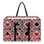 Playing Card Suits Plaid Pattern Print Utility Tote Bag