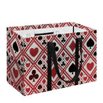 Playing Card Suits Plaid Pattern Print Utility Tote Bag
