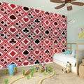 Playing Card Suits Plaid Pattern Print Wall Sticker