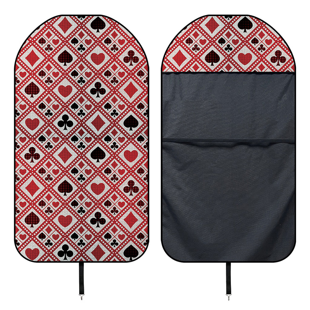 Playing Card Suits Plaid Pattern Print Waterproof Car Seat Cover