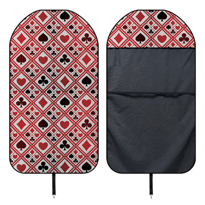 Playing Card Suits Plaid Pattern Print Waterproof Car Seat Cover