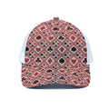 Playing Card Suits Plaid Pattern Print White Mesh Trucker Hat
