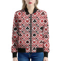 Playing Card Suits Plaid Pattern Print Women's Bomber Jacket