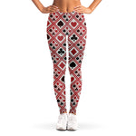 Playing Card Suits Plaid Pattern Print Women's Leggings