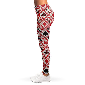 Playing Card Suits Plaid Pattern Print Women's Leggings